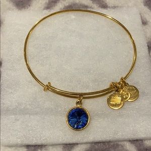 ALEX & ANI Sapphire Birthstone Charm Bangle